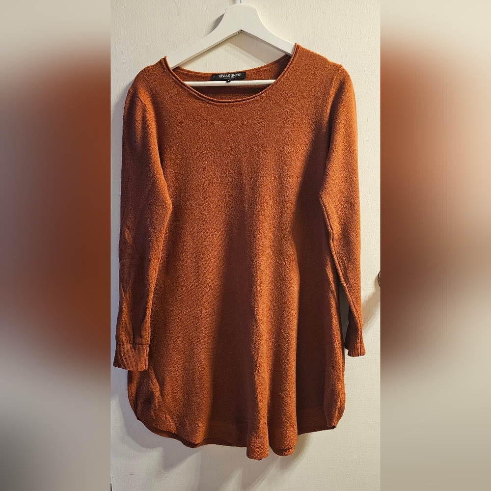 VIVIAN SHYU Orange Long Sleeve Dress, S/M